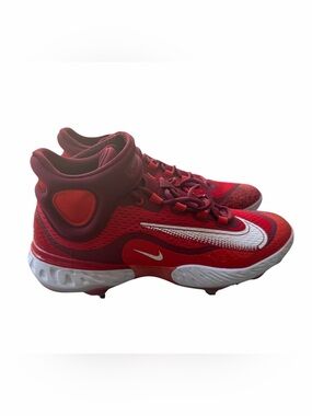 Nike Red and White Baseball Men Cleats